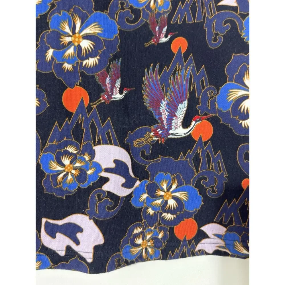 Adidas Originals Women’s M Forbidden City LNY Navy Crane Floral Tee